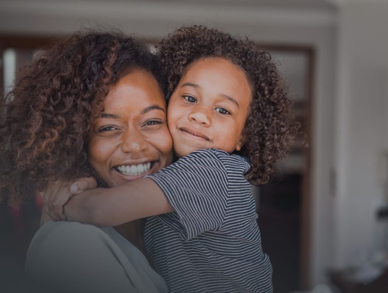 Happy mother and child