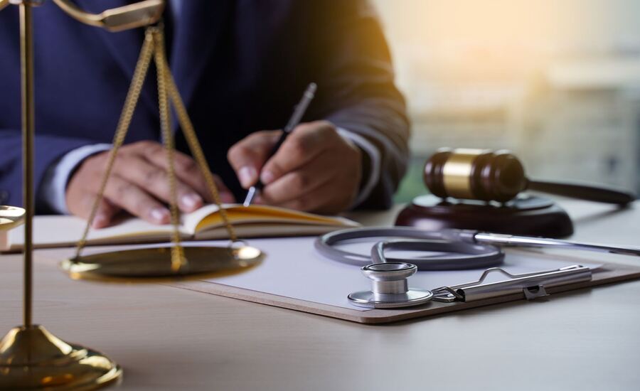 A lawyer working on a personal injury case