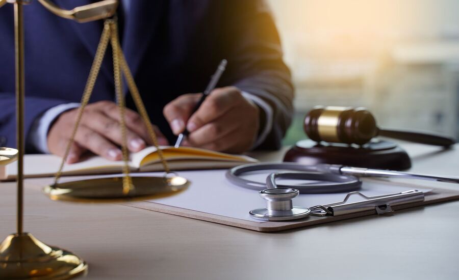A lawyer working on a medical malpractice case