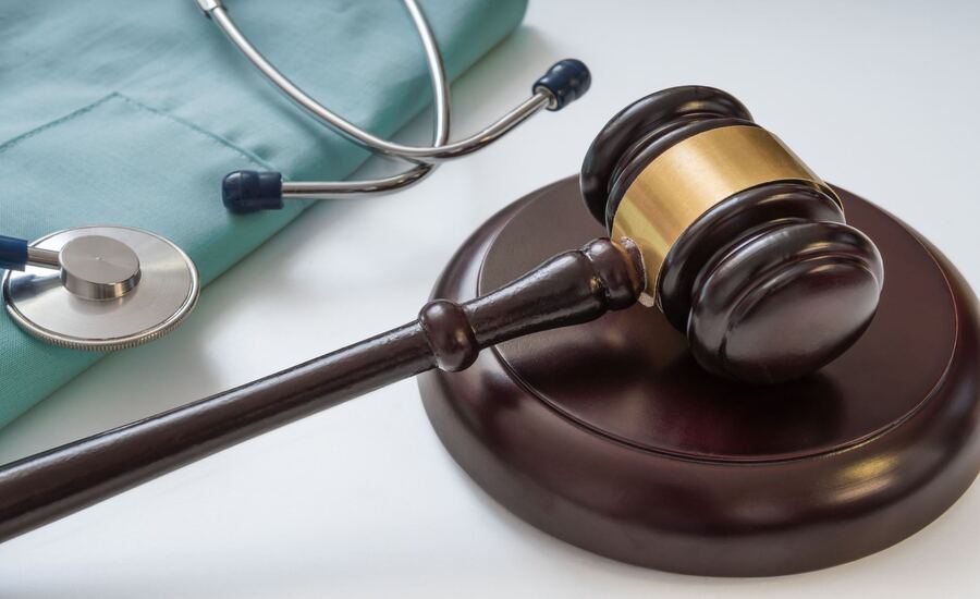 A stethoscope and a gavel