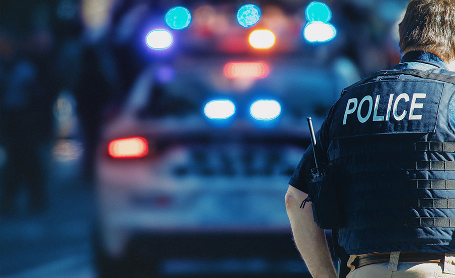 A police officer in the street