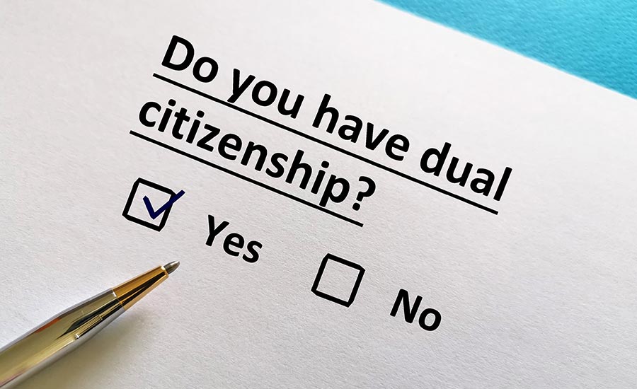  A document with the question "Do you have dual citizenship?"