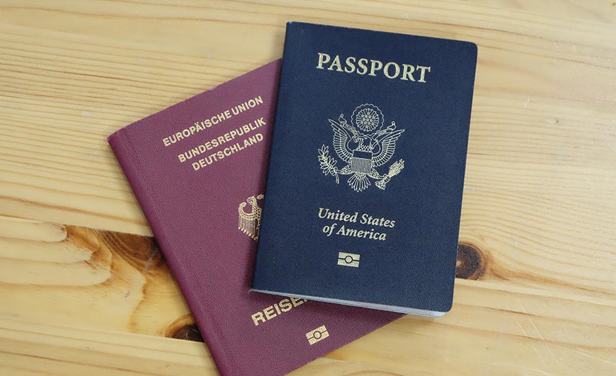 A German and an American passports