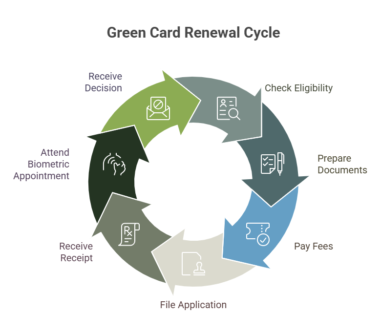 custom image showing the renewal process for lawful permanent residents