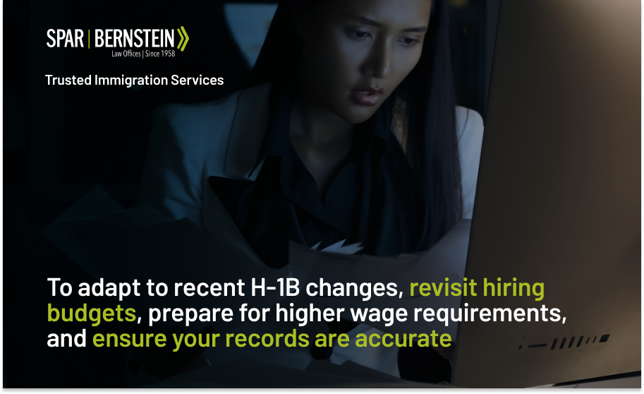 A custom image listing the steps employers should take after the H-1B restrictions
